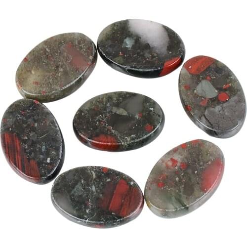 Thumb Worry Stone Natural Blooded Jasper Hot Massage SPA Guasha Tool Stress Relax Meditation Healing Reiki Crystal palm Stone