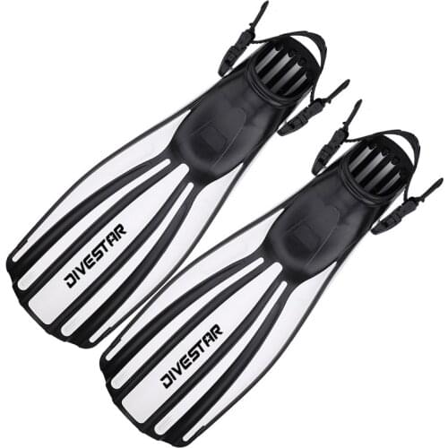 Adults PP/TPR Swimming Fins Snorkeling Foot Flippers Diving Fins Beginner Swimming Equipment Portable Adjustable Diving Flippers