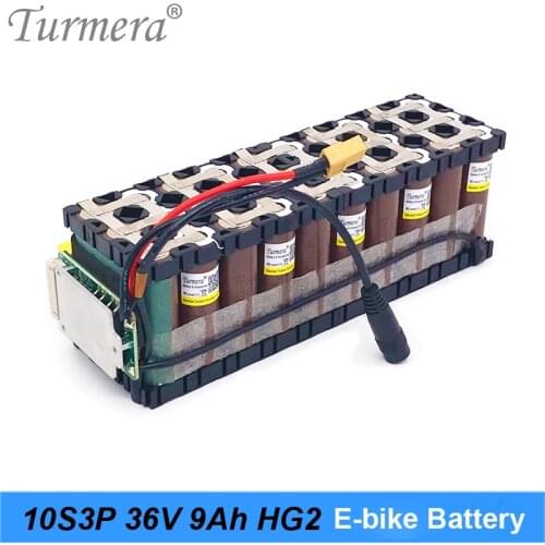 Turmera 36V 9Ah Li-ion Battery 10S3P 18650 HG2 3000mAh 30A Battery with 10S 15A Balance Board for 36V E-bike & E-scooter Battery