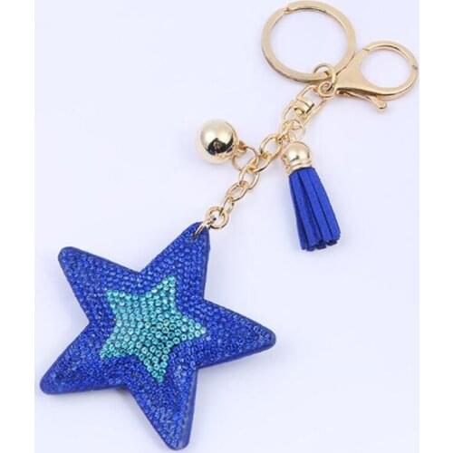 Fashion popular creative five-pointed star up key chain holiday gifts unisex cute keychain car accessories free shipping