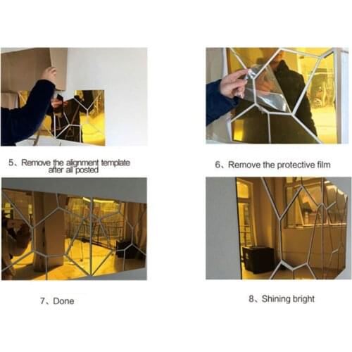 Muslim Islam Eid al-Fitr Acrylic Mirror Gold and Silver 3D Wall Sticker Decorate M68E