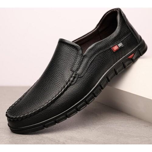 Mens Loafers Slip On Boat Shoes Leather Casual Shoes Men Lightweight Walking Driving Footwear Formal Office Male Outdoor Flats