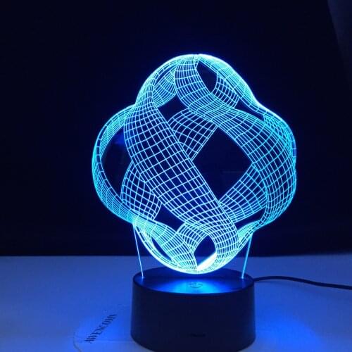 New Art Abstraction 3D Lamp 7 Color Led Night Lamps For Kids Touch Led Usb Table Lampara Lampe Baby Sleeping Nightlight Party