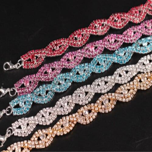 New Hot Women Unique Charm Bracelet Bangle Inset Crystal Zircon Geometrical Shape Temperament Wedding Jewelry Bracelet for Women