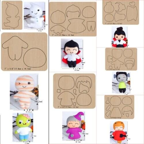 New Cute Baby Children Doll Wooden Cut Dies Xmas Cutting Wood Die For DIY Clothing/Headwear/Pendants/Keychains Accessories Mould