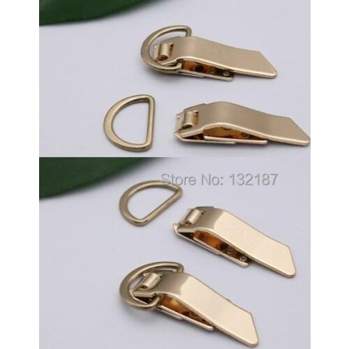 Special Unique metal hook and D ring dress open/close hook and ring gold color free shipping HE-025