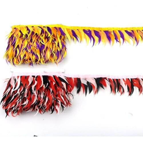 New 1 meter Natural Goose Feather Trim Trimming 8-10cm Dyed Various Geese Feather Ribbon Wedding Stage Dress/skirt Decoration