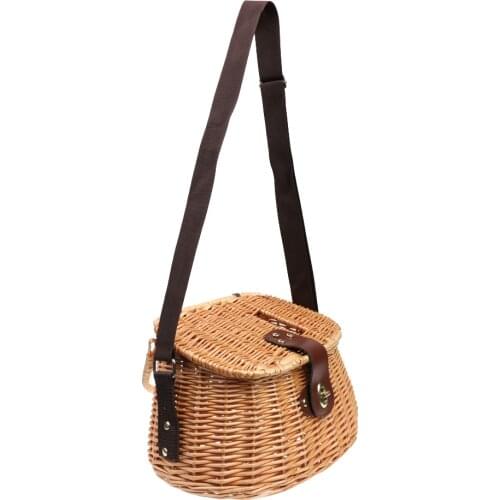 Lovoski Basket Wicker Fishing Creel Tackle Vintage Trout Basket