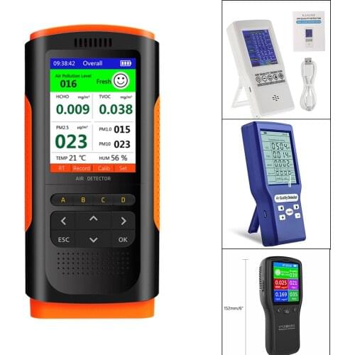 Air Quality Monitor Portable LCD Display Formaldehyde Detector PM2.5 Sensor USBFormaldehyde Detector With Lithium Battery
