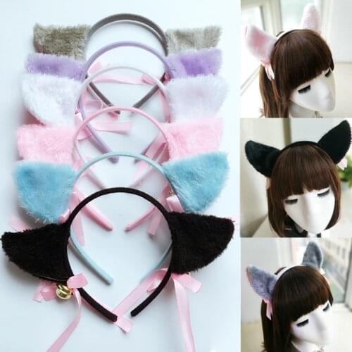 Beautiful Ears Headband Masquerade Halloween Cat Ears Cosplay Cat Ear Anime Party Costume Bow Tie Bell Headwear Head band Anime