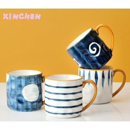 Japanese Style Simple Ceramic Cup Creative Coffee Cup Milk Mug Cup Trendy Household Personalized Water Cup Mugs Coffee Cups