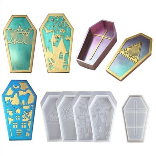 Transparent Silicone Mould Dried Flower Resin Decorative Craft DIY Halloween coffin storage box Mold resin molds for jewelry