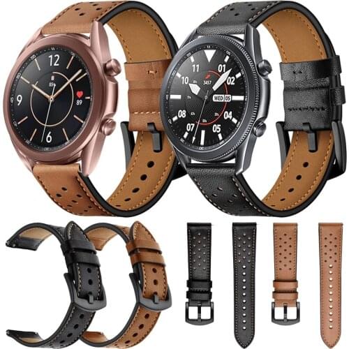 Watchband For Samsung Galaxy Watch 3 45mm Leather Strap Watch3 41mm Band Galaxy Watch 46mm 42mm S3 Bracelet Replace Accessories