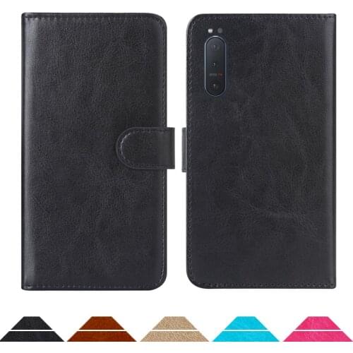 Luxury Wallet Case For Sony Xperia 5 II PU Leather Retro Flip Cover Magnetic Fashion Cases Strap