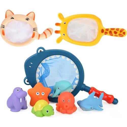 Fishing Toys Network Bag Pick up Duck&Fish Kids Toy Swimming Classes Summer Play Water Bath Doll Water Spray Bath toys