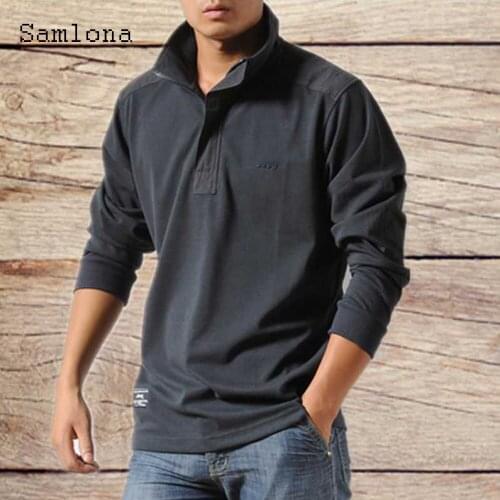 Samlona Long Sleeve Polos For Men