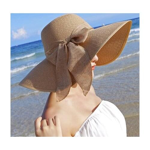 Beach Sun Hat For Women Straw Bucket Hat Foldable Travel Beach UV Protection Female Hat Summer Caps кепка женская