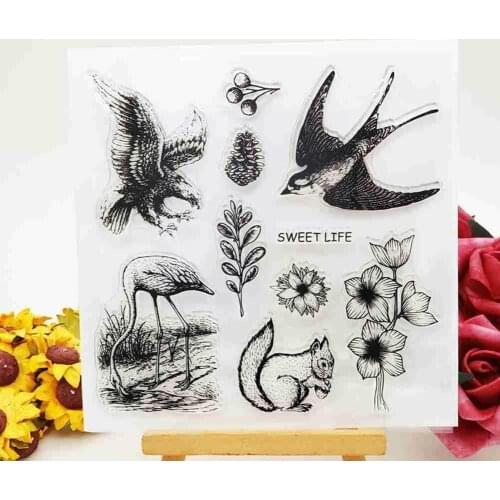 Cute Swallow Clock Happiness Transparent Clear Silicone Stamp Album Scrapbooking Decorative DIY Photo For Seal V1R4