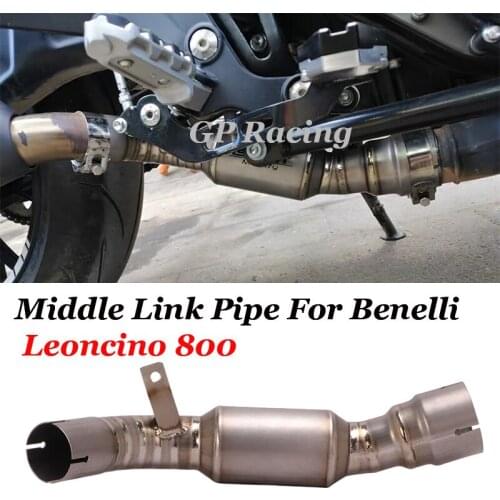 Slip On For Benelli Leoncino 800 Motorcycle Exhaust Escape Titanium Alloy Middle Link Pipe Catalyst Delete Eliminator Enhanced