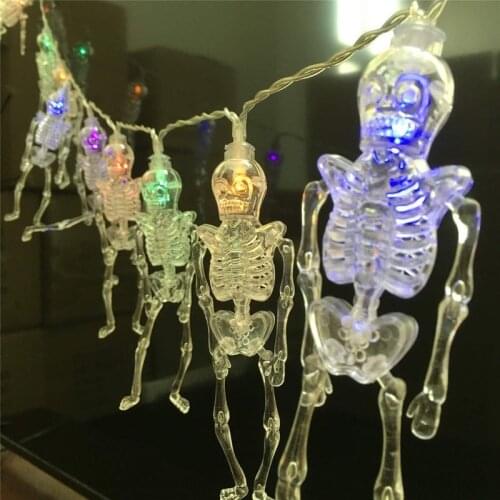 Halloween light string led skull frame lantern bar party ghost festival horror glowing light atmosphere decoration skull