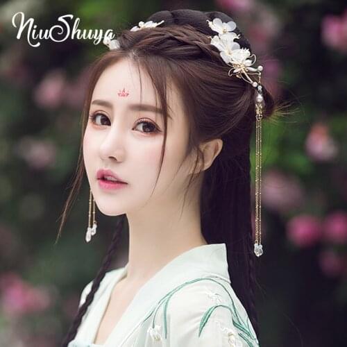 NiuShuya Traditional Chinese Hairpin Hanfu Headdress Fairy Dragonfly Hair Accessory Classical Hairpin Stick Girls Accessories