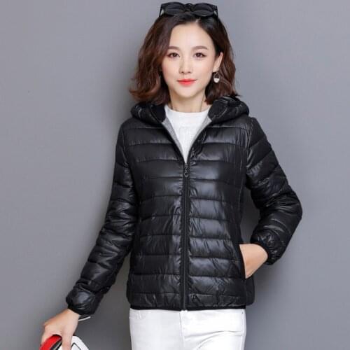 Ultra-light Plus Size Thin Down Jacket Women 2019 Autumn Winter Slim Short Hooded Warm White Duck Down Coat Womens Outerwear 43