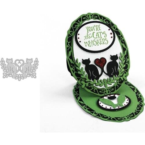 Couple Cats Die Cuts For Card Making 2020 Lovable Double Cats Metal Cutting Dies For Scrapbooking And DIY Crafts Cards