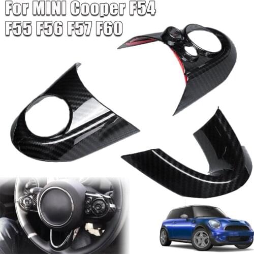 High Quality 3PCS Carbon Fiber Style Car Steering Wheel Covers For MINI Cooper F54 F55 F56 F57 F60 Car Interior Sticker
