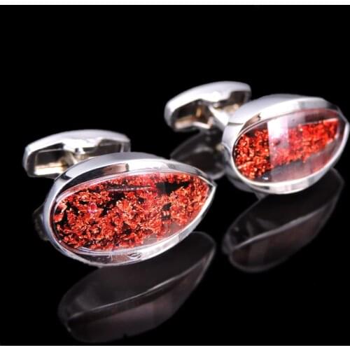 AS high quality red crystal Cufflinks new fashion jewelry brand flower Cufflinks mens Wedding Shirt badge pin gift