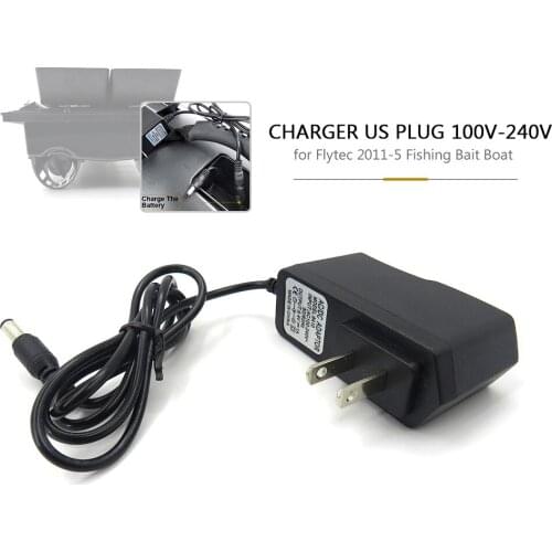 Charger EU Plug 100V-240V for Flytec 2011-5 1.5kg Loading Remote Control Fishing Bait Boat