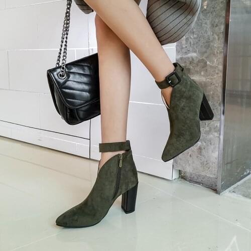 Womens boots large 32 33 large 40 41 42 43 44 45 46 womens boots pointed thin heel short boots