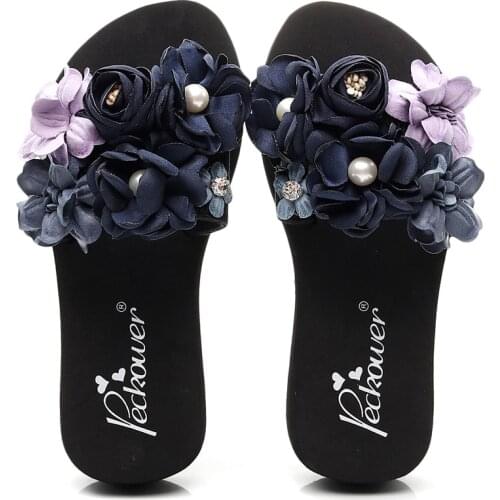 Women sandals summer flat pearl sandals flip flops rome shoes string bead slippers mujer gladiator sandalias sapatos femininos