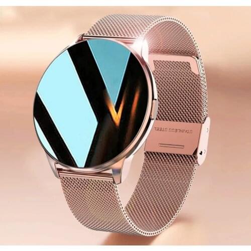2021 New Fashion Ladies Smart Watch Full Screen Touch IP68 Waterproof Heart Rate Monitoring Womens Watches For Android IOS +Box