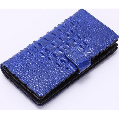 2021 Multi-Color Fashionable Casual Large Capacity Leather Women Long Wallet Crocodile Pattern Zipper Long Leather Wallet