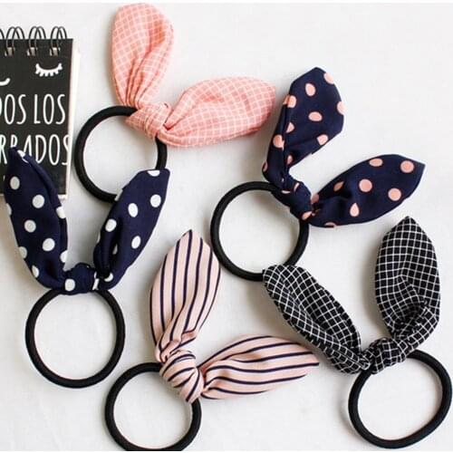 1pc New Arrival Woman Lovely Rabbit Ear Scrunchies Cute Hair Ties Elastic Hairband Ponytail Holder l Hair Accessories