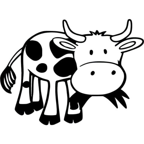 20*14.8CM Cartoon Cow Creative Farm Animal Car Sticker Vinyl Waterproof Car Styling Decal Black/Silver S1-2645