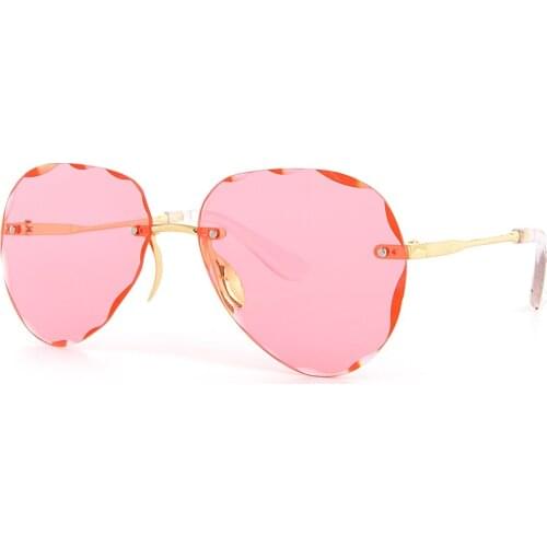 2020 top Brand Luxury Fashion Women 'S Pink Metal Glasses UV400 APSN003404 Aqua di Polo 1987 Sunglasses