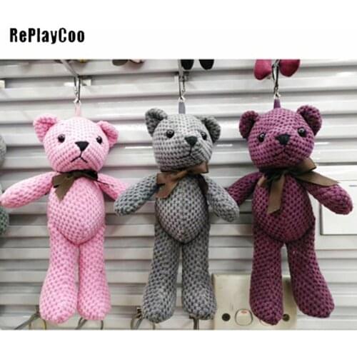 25PCS/LOT Mini Teddy Bear Stuffed Plush Toys Small Bear Stuffed Toys 15cm/20cm Color mixing with Bow Birthday Gift GMR052