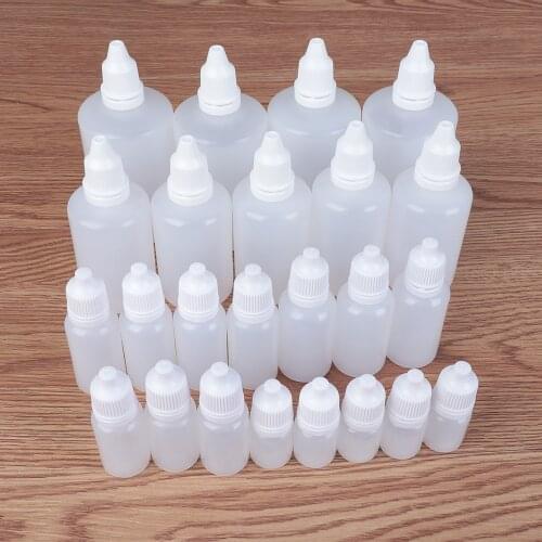 5/10/15/20/50/100ml Empty Plastic Squeeze Bottle Eye Dropper Liquid Sample Bottle Craft Tool DIY Glue Applicator Squeeze Bottle