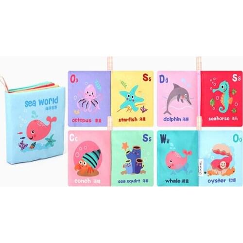 6 Pcs/lot Infant Early Education Enlightenment Cloth Book Can Be Bitten and Tear Is Not Rotten Baby BB Sound Paper Bath Book