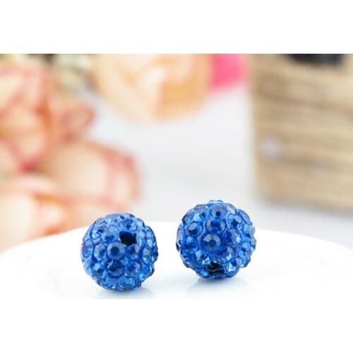 8mm 100pcs High Quality Blue Crystal Clay Beads For Jewelry Making Necklace Bracelet Diy Beads Pave Disco Ball Beads Accessories