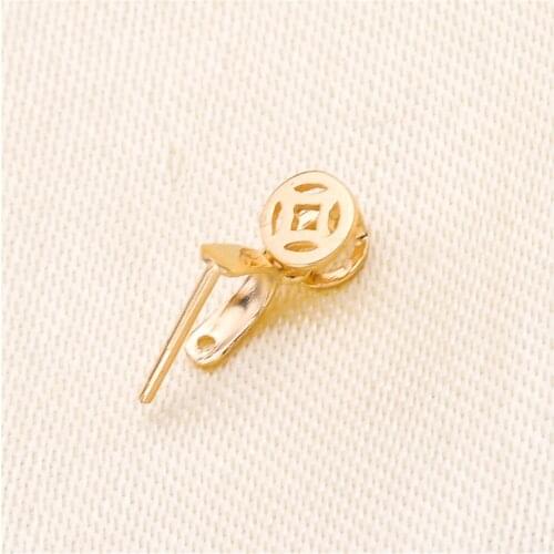 DIY accessories 18K gold button accessories button 18K pendant button melon seed buckle jade jade crystal clip buckle