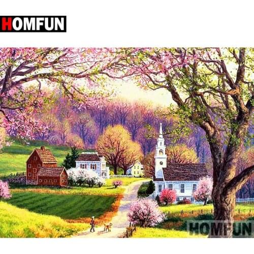 HOMFUN Full Square/Round Drill 5D DIY Diamond Painting "landscape" Embroidery Cross Stitch 5D Home Decor A00373