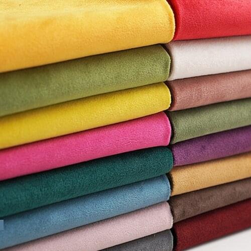 Velvet Fabric By The Meter for Sofa Cover Pillow Curtain Clothing Diy Sewing Thicken White Plain Brocade Black Textile Per Yard