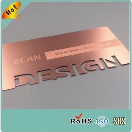 Free samples cheap wholesale stainless steel rose gold plated metal visiting business cards