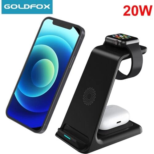 3 in 1 10W Fast Wireless Charger For iPhone 11 pro X Charger Dock Station For Apple Watch 4 5 for Airpods Wireless Charger Stand