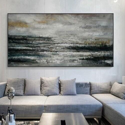 Black And White Abstract Textured Acrylic Canvas Picture Oil Painting Wall Hangings Decorative Art Free Shipping Home Shopieces