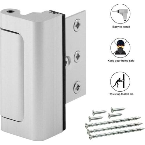 10pcs Aluminium Alloy U Door Reinforcement Lock Defender Security Door Stopper Door Lock Home Child Proof Door Stopper