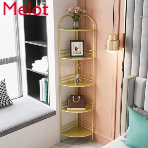 European-Style Creative Living Room Bookshelf Flower Stand High-End Bedroom Triangle Storage Multi-Layer Shelf Home Decor