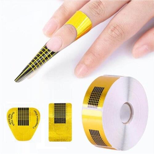 20pcs/100pcs French Nail Form Tips Gold Nail Extension Art Tools For Nails Gel Extension Sticker Acrylic Manicure Tip